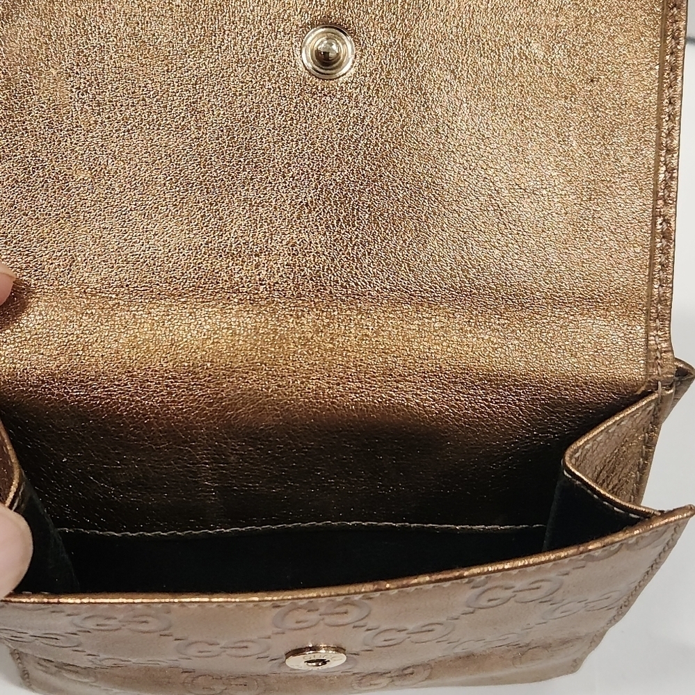 Authentic Gucci Wallet Purse Guccissima Bronze Gold Woman - Picture 9 of 9